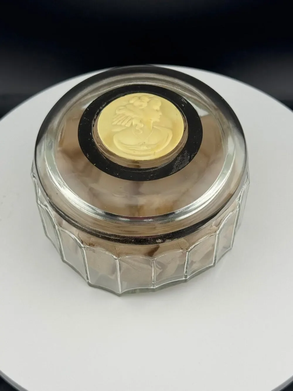 VTG Celluloid Cameo Dresser Jar